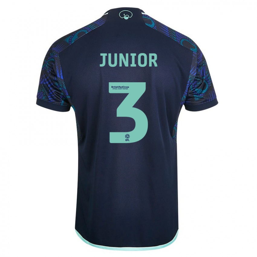 Mujer Camiseta Junior Firpo #3 Azul 2ª Equipación 2023/24 La Camisa Chile