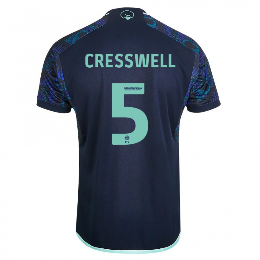 Mujer Camiseta Charlie Cresswell #5 Azul 2ª Equipación 2023/24 La Camisa Chile