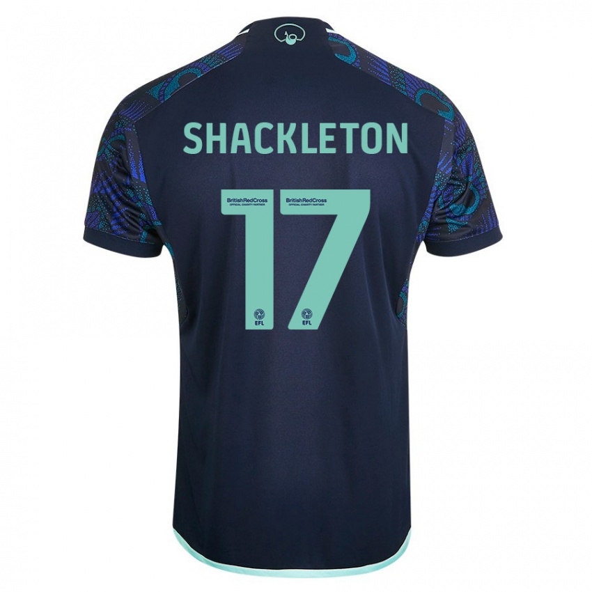 Mujer Camiseta Jamie Shackleton #17 Azul 2ª Equipación 2023/24 La Camisa Chile