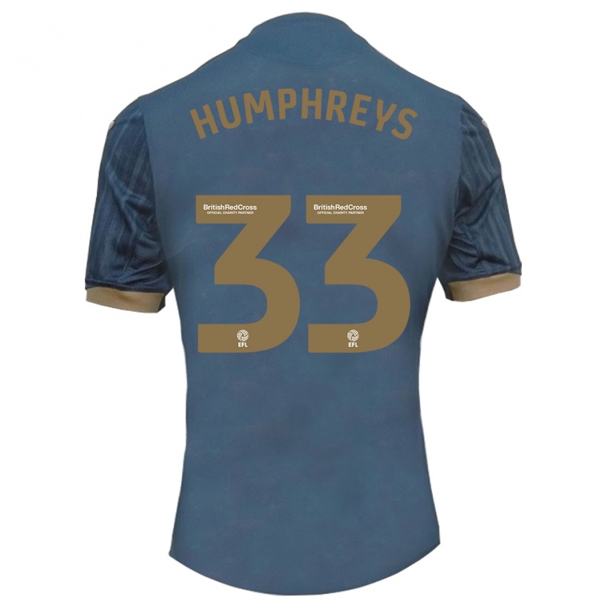 Mujer Camiseta Bashir Humphreys #33 Verde Azulado Oscuro 2ª Equipación 2023/24 La Camisa Chile