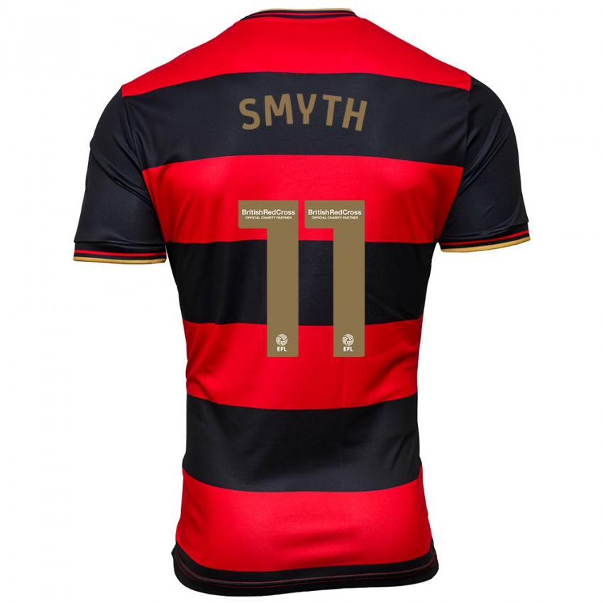 Mujer Camiseta Paul Smyth #11 Negro Rojo 2ª Equipación 2023/24 La Camisa Chile