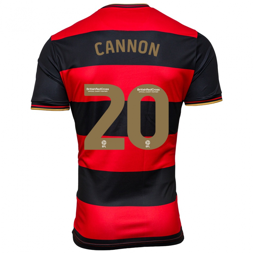 Mujer Camiseta Reggie Cannon #20 Negro Rojo 2ª Equipación 2023/24 La Camisa Chile