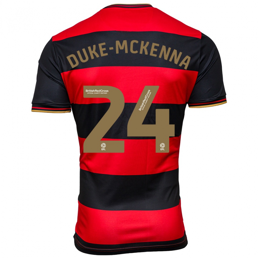 Mujer Camiseta Stephen Duke-Mckenna #24 Negro Rojo 2ª Equipación 2023/24 La Camisa Chile