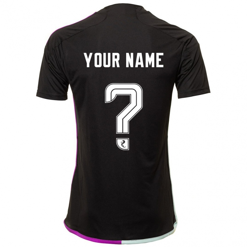 Mujer Camiseta Su Nombre #0 Negro 2ª Equipación 2023/24 La Camisa Chile