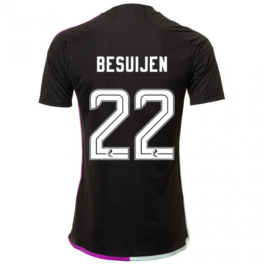 Mujer Camiseta Vicente Besuijen #22 Negro 2ª Equipación 2023/24 La Camisa Chile