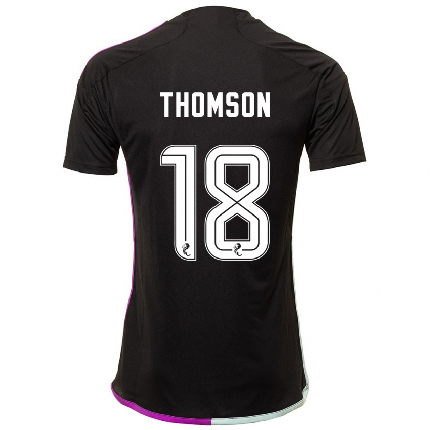 Mujer Camiseta Eva Thomson #18 Negro 2ª Equipación 2023/24 La Camisa Chile