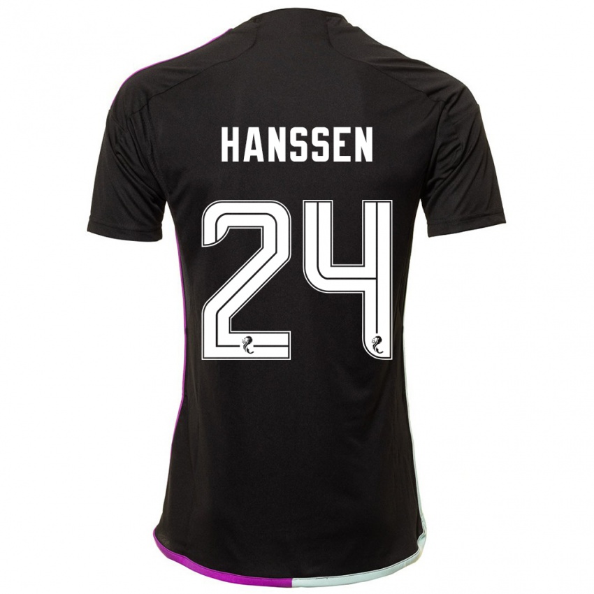 Mujer Camiseta Nadine Hanssen #24 Negro 2ª Equipación 2023/24 La Camisa Chile