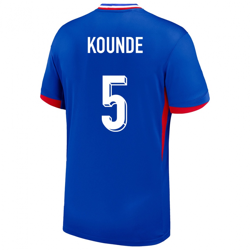 Niño Camiseta Francia Jules Kounde #5 Azul 1ª Equipación 24-26 La Camisa Chile