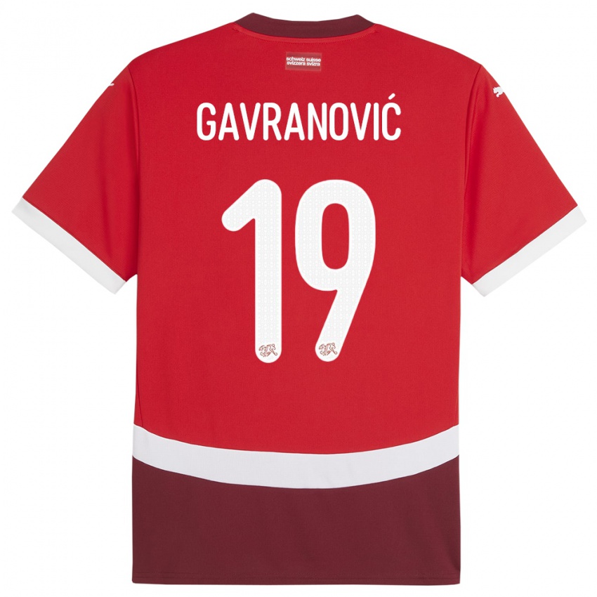 Niño Camiseta Suiza Mario Gavranovic #19 Rojo 1ª Equipación 24-26 La Camisa Chile