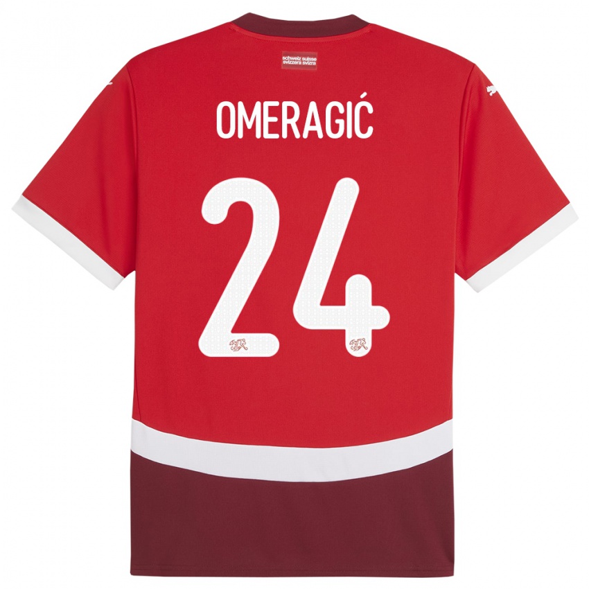 Niño Camiseta Suiza Becir Omeragic #24 Rojo 1ª Equipación 24-26 La Camisa Chile