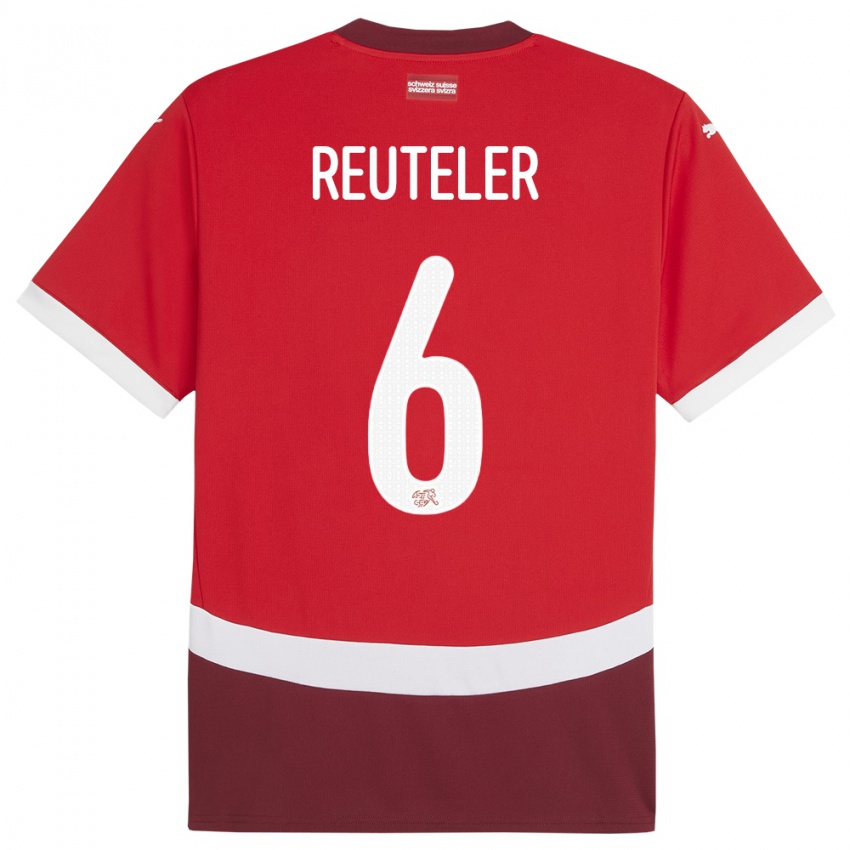 Niño Camiseta Suiza Geraldine Reuteler #6 Rojo 1ª Equipación 24-26 La Camisa Chile