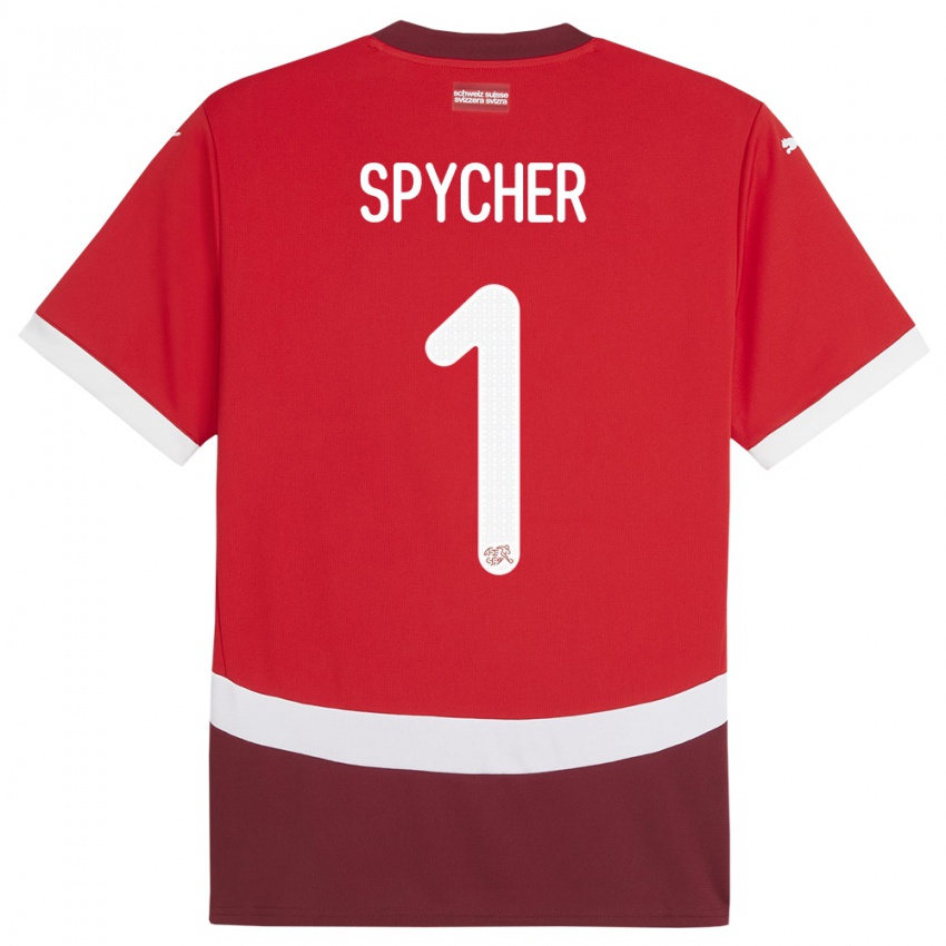 Niño Camiseta Suiza Tim Spycher #1 Rojo 1ª Equipación 24-26 La Camisa Chile