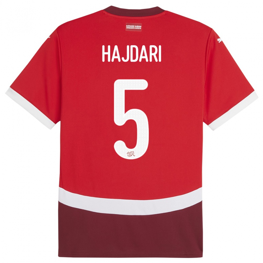 Niño Camiseta Suiza Albian Hajdari #5 Rojo 1ª Equipación 24-26 La Camisa Chile