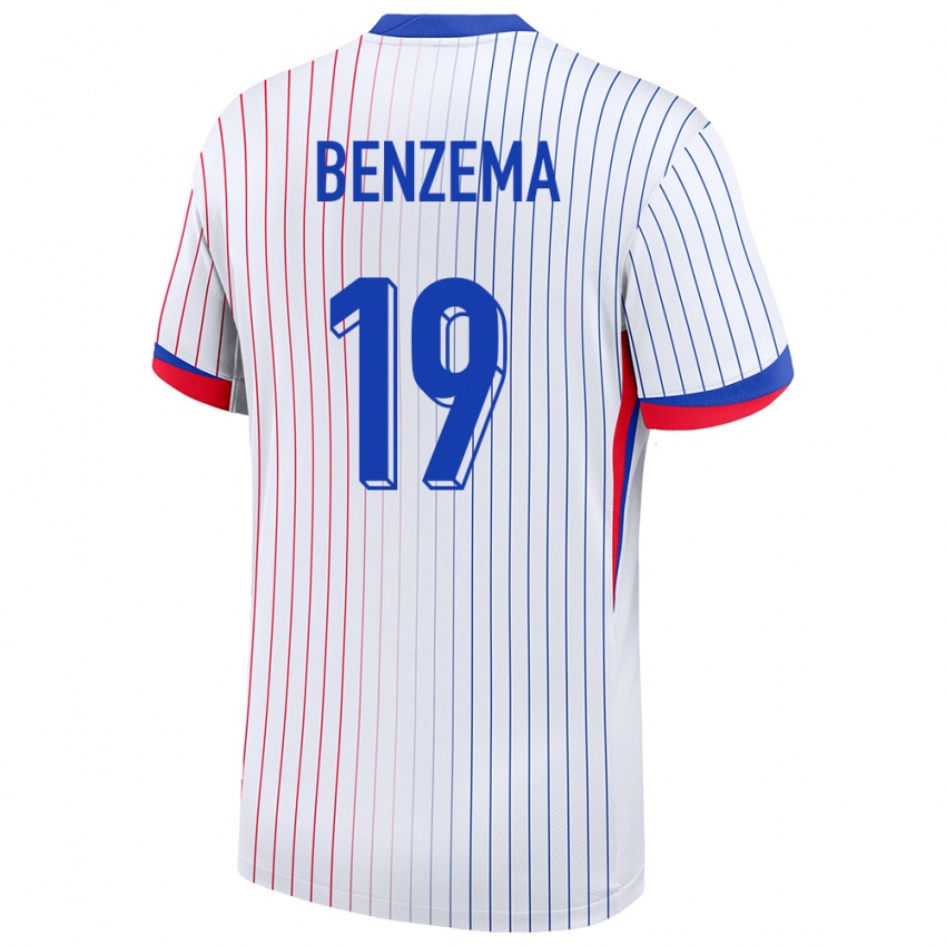 Niño Camiseta Francia Karim Benzema #19 Blanco 2ª Equipación 24-26 La Camisa Chile