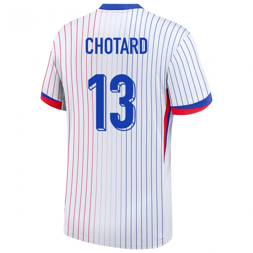 Niño Camiseta Francia Joris Chotard #13 Blanco 2ª Equipación 24-26 La Camisa Chile