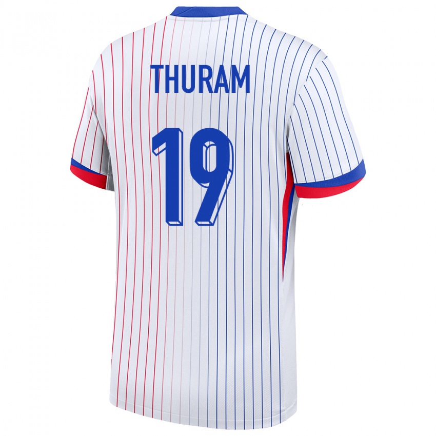 Niño Camiseta Francia Khephren Thuram #19 Blanco 2ª Equipación 24-26 La Camisa Chile