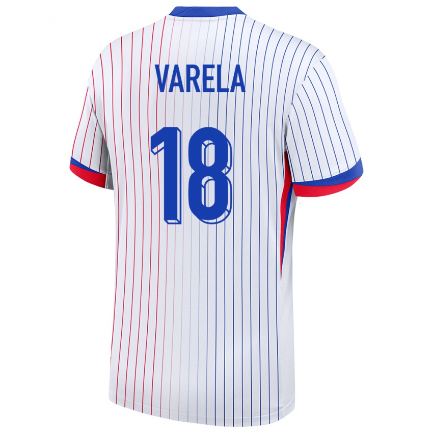 Niño Camiseta Francia Jordan Varela #18 Blanco 2ª Equipación 24-26 La Camisa Chile