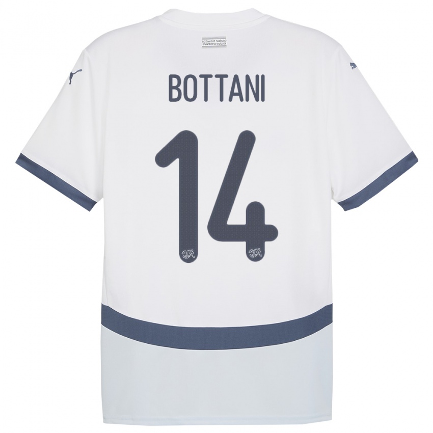 Niño Camiseta Suiza Mattia Bottani #14 Blanco 2ª Equipación 24-26 La Camisa Chile