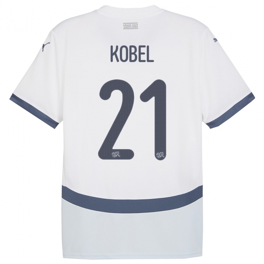 Niño Camiseta Suiza Gregor Kobel #21 Blanco 2ª Equipación 24-26 La Camisa Chile