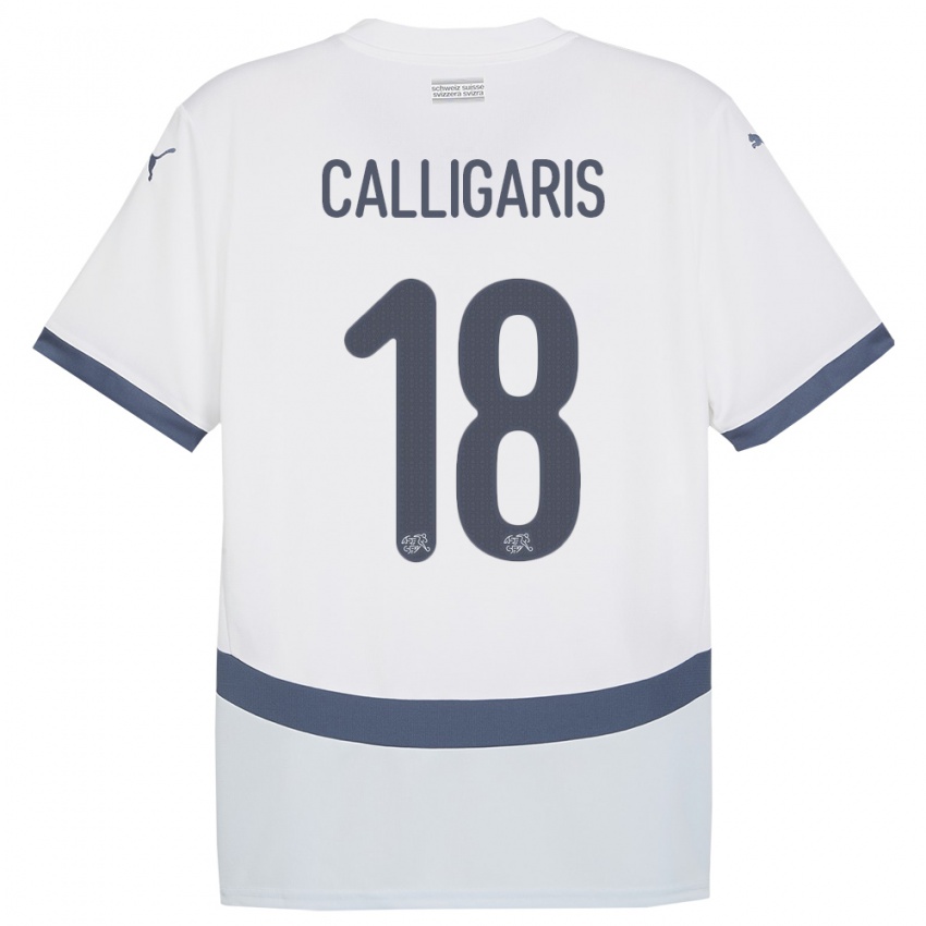 Niño Camiseta Suiza Viola Calligaris #18 Blanco 2ª Equipación 24-26 La Camisa Chile