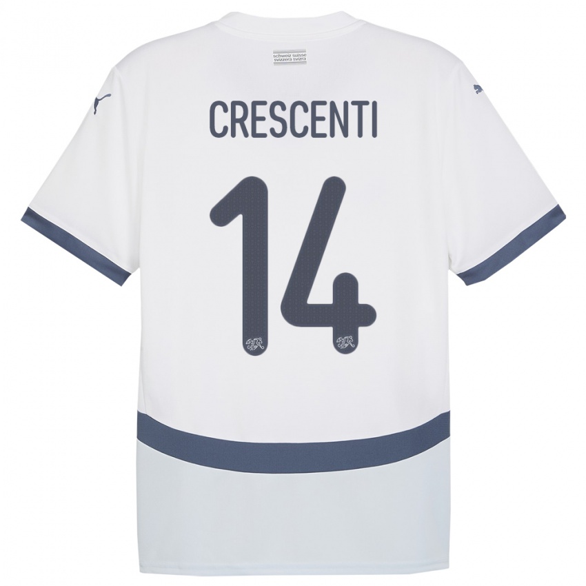 Niño Camiseta Suiza Federico Crescenti #14 Blanco 2ª Equipación 24-26 La Camisa Chile