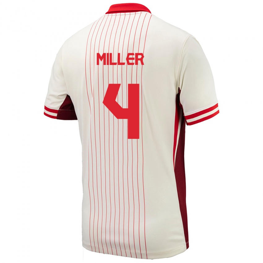 Niño Camiseta Canadá Kamal Miller #4 Blanco 2ª Equipación 24-26 La Camisa Chile