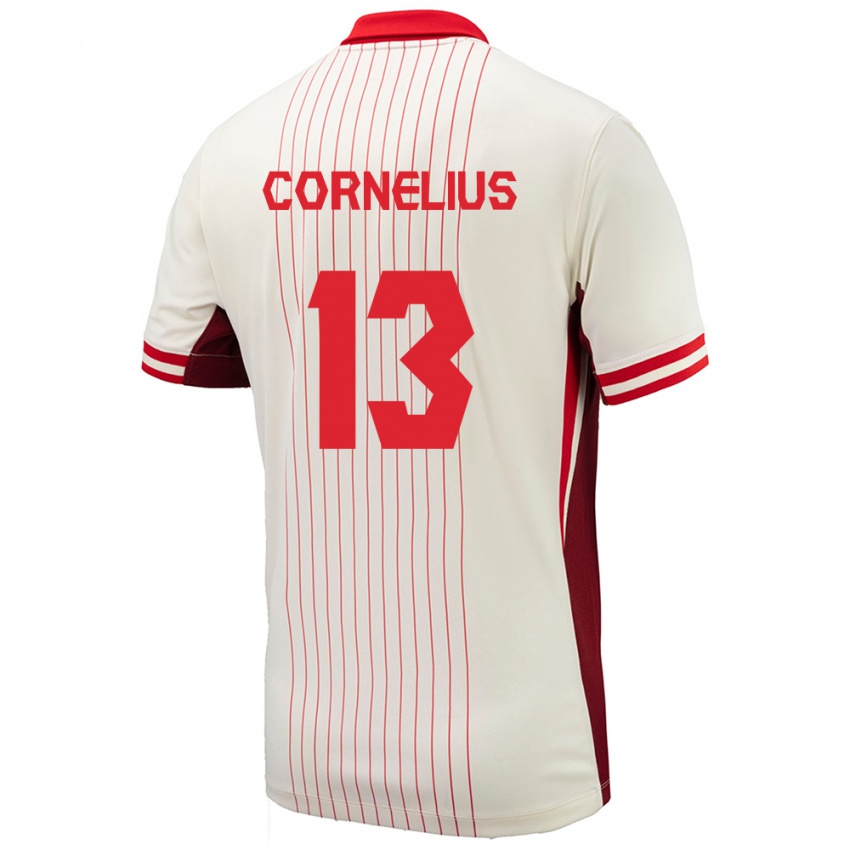 Niño Camiseta Canadá Derek Cornelius #13 Blanco 2ª Equipación 24-26 La Camisa Chile