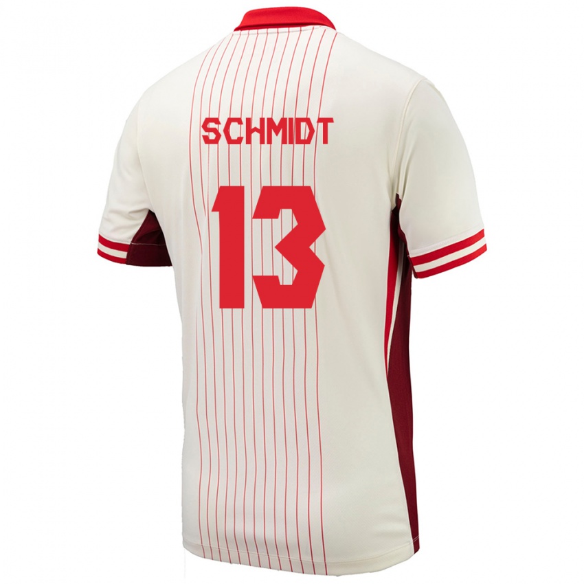 Niño Camiseta Canadá Sophie Schmidt #13 Blanco 2ª Equipación 24-26 La Camisa Chile