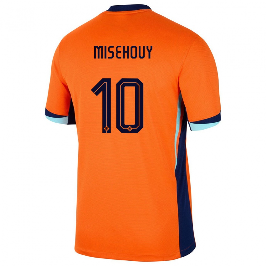 Hombre Camiseta Países Bajos Gabriel Misehouy #10 Naranja 1ª Equipación 24-26 La Camisa Chile