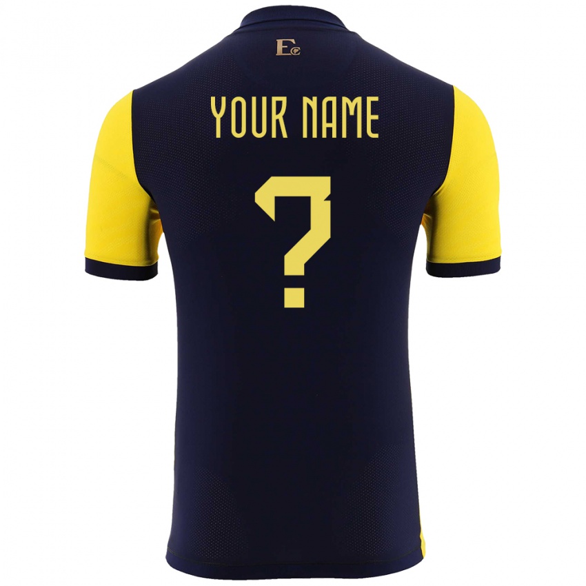 Hombre Camiseta Ecuador Su Nombre #0 Amarillo 1ª Equipación 24-26 La Camisa Chile