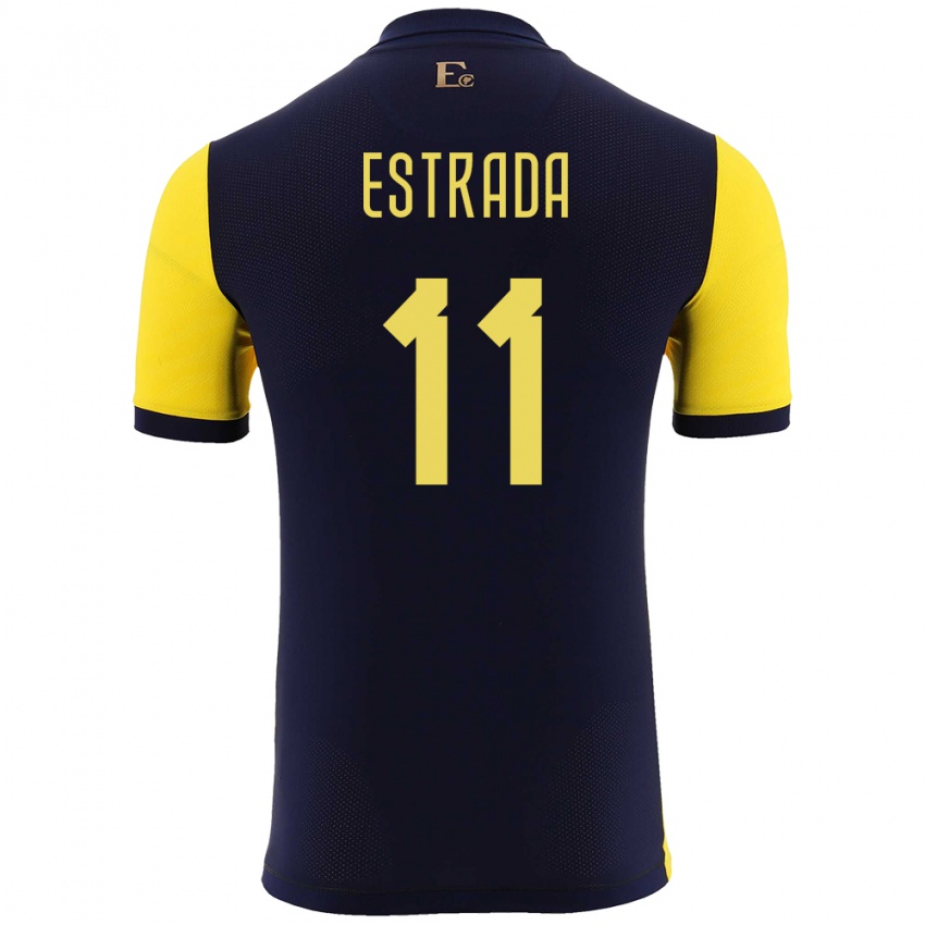 Hombre Camiseta Ecuador Michael Estrada #11 Amarillo 1ª Equipación 24-26 La Camisa Chile
