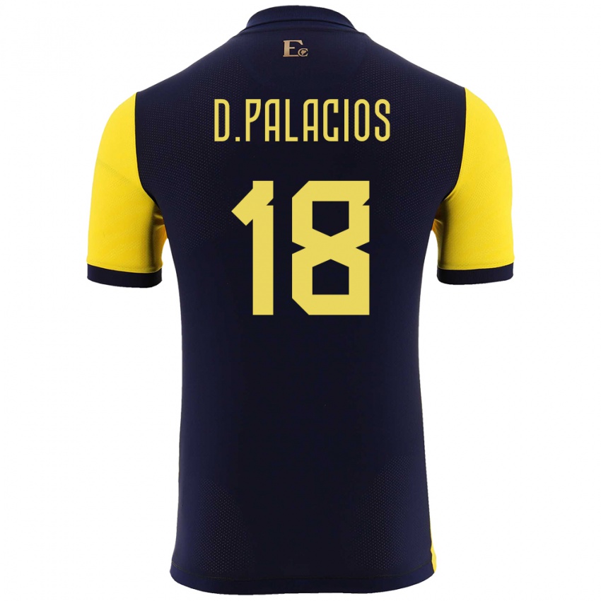 Hombre Camiseta Ecuador Diego Palacios #18 Amarillo 1ª Equipación 24-26 La Camisa Chile