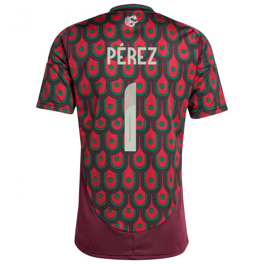 Hombre Camiseta México Emiliano Perez #1 Granate 1ª Equipación 24-26 La Camisa Chile