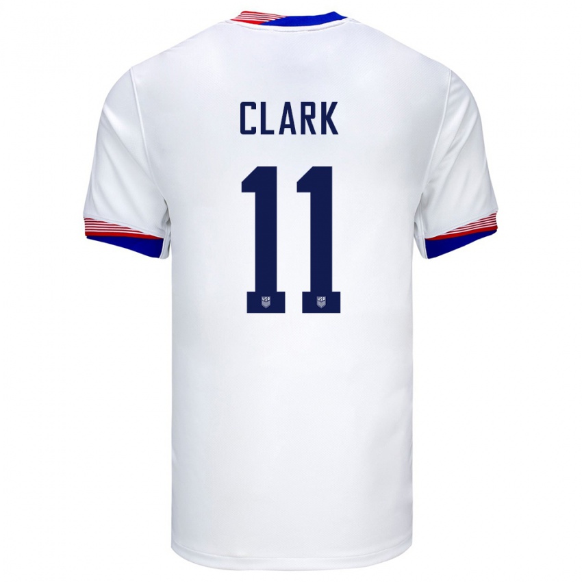 Hombre Camiseta Estados Unidos Caden Clark #11 Blanco 1ª Equipación 24-26 La Camisa Chile
