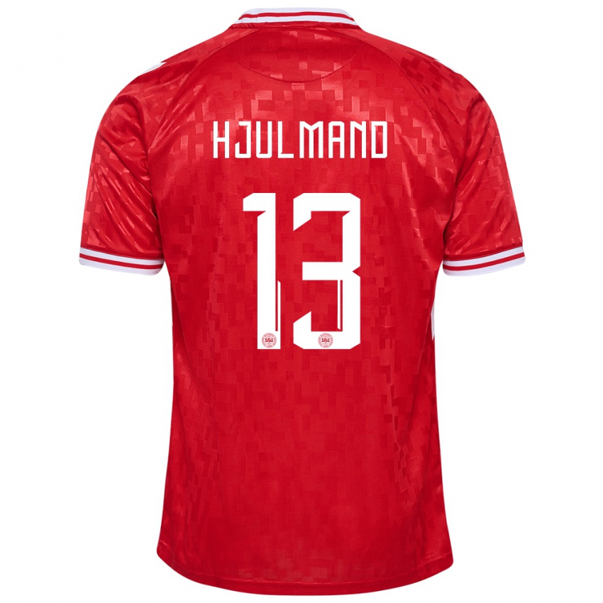 Hombre Camiseta Dinamarca Morten Hjulmand #13 Rojo 1ª Equipación 24-26 La Camisa Chile