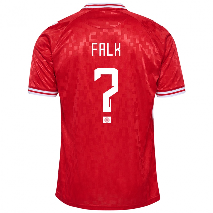 Hombre Camiseta Dinamarca Lukas Falk #0 Rojo 1ª Equipación 24-26 La Camisa Chile