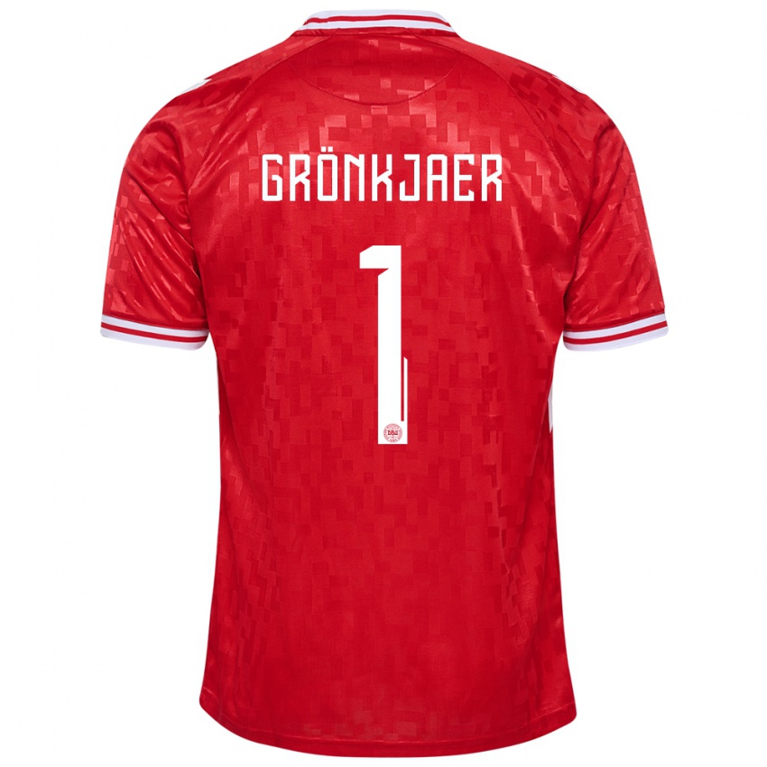 Hombre Camiseta Dinamarca Bertil Grönkjaer #1 Rojo 1ª Equipación 24-26 La Camisa Chile