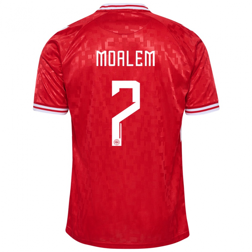 Hombre Camiseta Dinamarca Jonathan Moalem #7 Rojo 1ª Equipación 24-26 La Camisa Chile