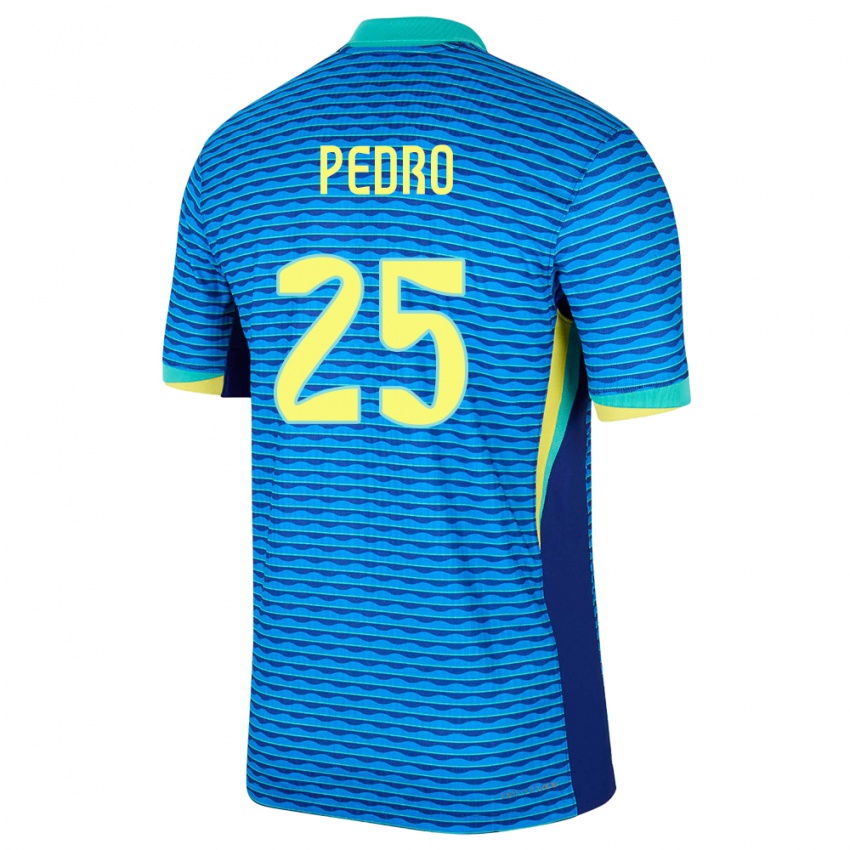 Hombre Camiseta Brasil Pedro #25 Azul 2ª Equipación 24-26 La Camisa Chile