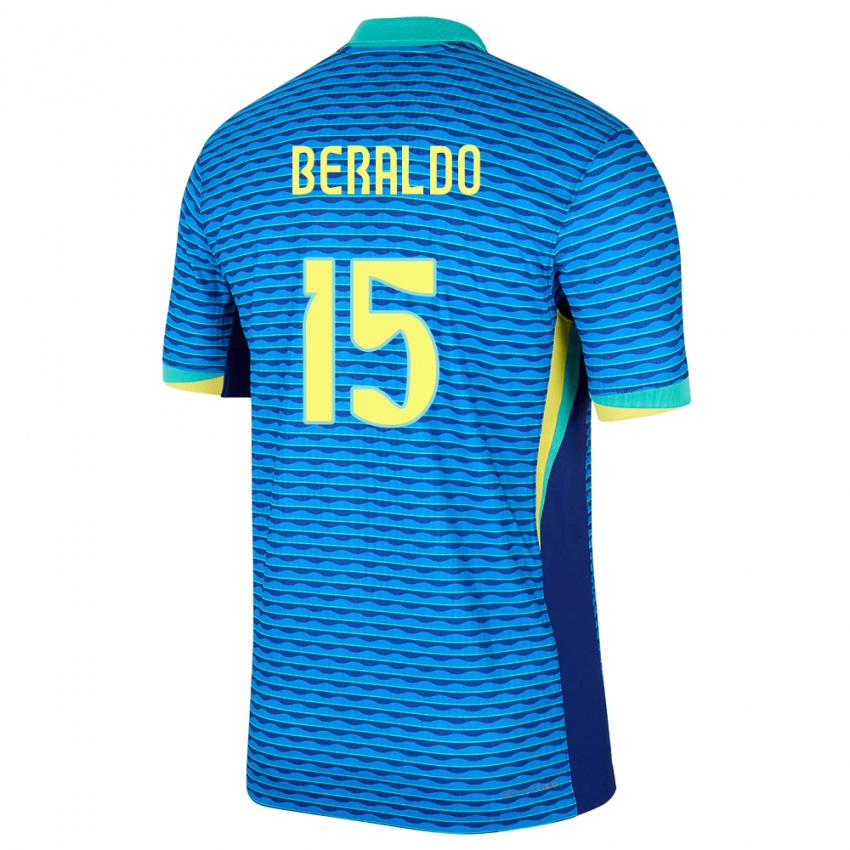Hombre Camiseta Brasil Lucas Beraldo #15 Azul 2ª Equipación 24-26 La Camisa Chile