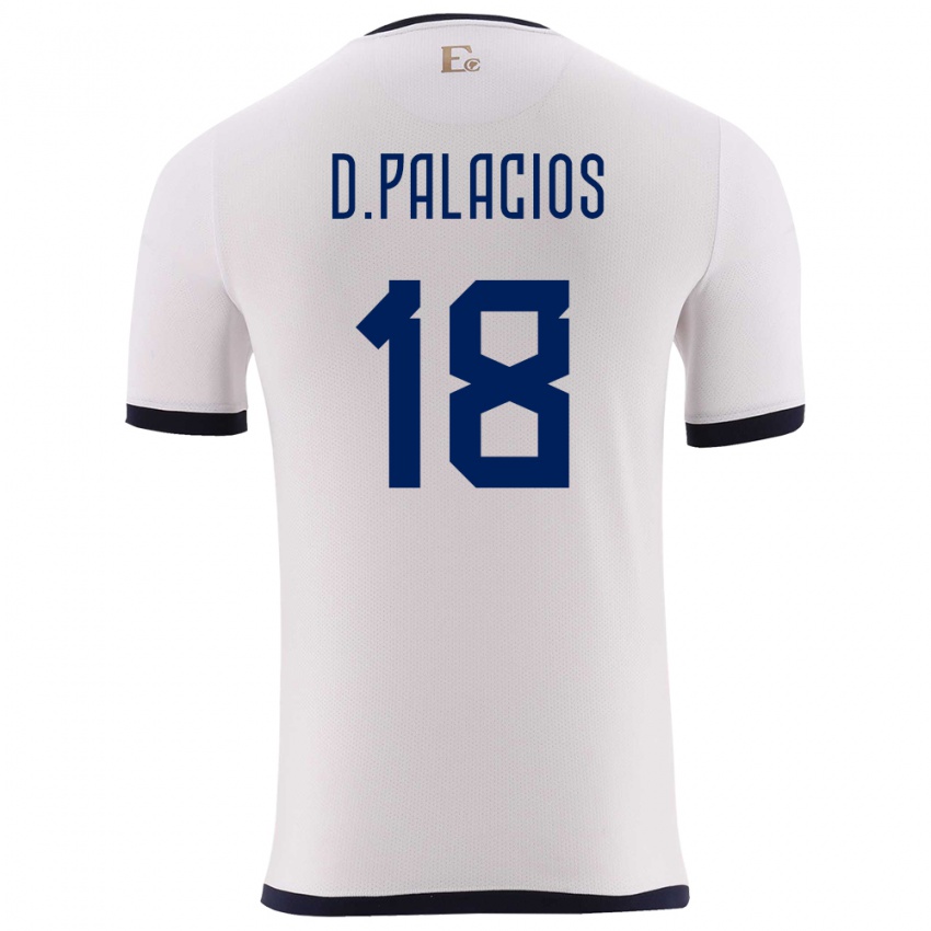 Hombre Camiseta Ecuador Diego Palacios #18 Blanco 2ª Equipación 24-26 La Camisa Chile
