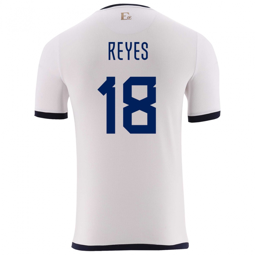 Hombre Camiseta Ecuador Ashley Reyes #18 Blanco 2ª Equipación 24-26 La Camisa Chile