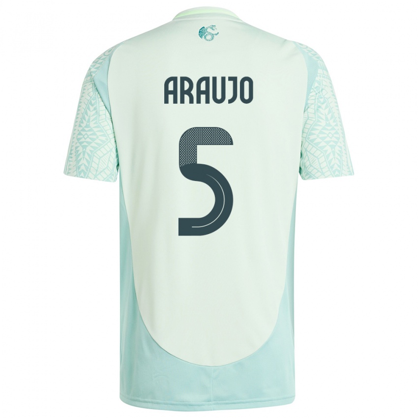 Hombre Camiseta México Julian Araujo #5 Lino Verde 2ª Equipación 24-26 La Camisa Chile