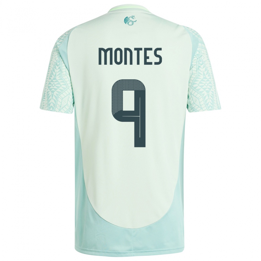 Hombre Camiseta México Cesar Montes #9 Lino Verde 2ª Equipación 24-26 La Camisa Chile