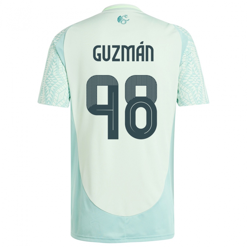 Hombre Camiseta México Kinberly Guzman #98 Lino Verde 2ª Equipación 24-26 La Camisa Chile