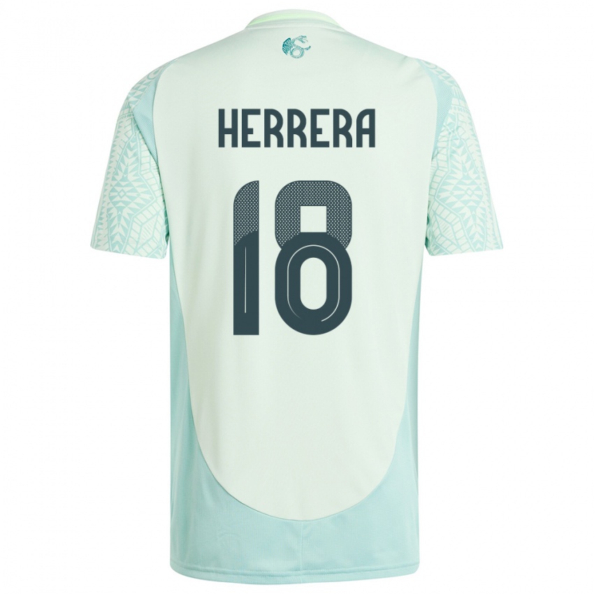 Hombre Camiseta México Ozziel Herrera #18 Lino Verde 2ª Equipación 24-26 La Camisa Chile