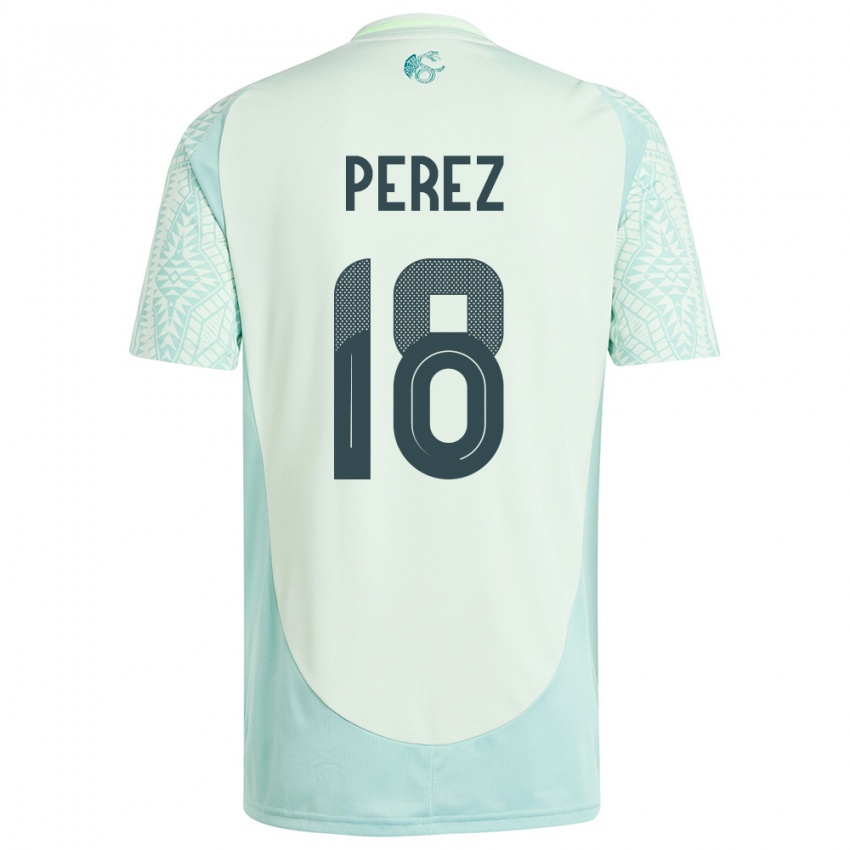 Hombre Camiseta México Jonathan Perez #18 Lino Verde 2ª Equipación 24-26 La Camisa Chile