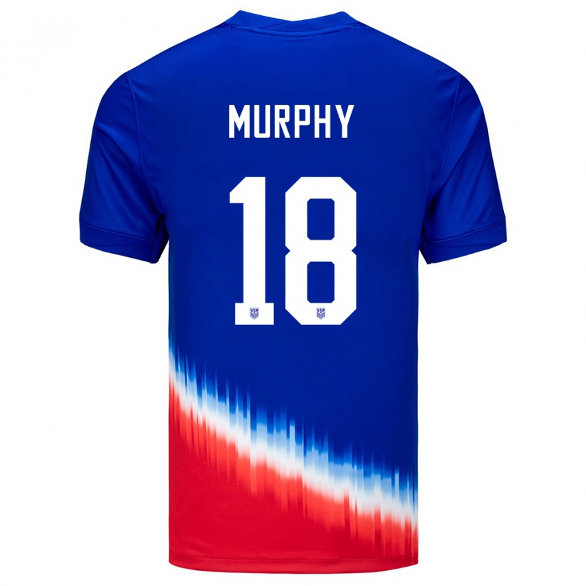 Hombre Camiseta Estados Unidos Casey Murphy #18 Azul 2ª Equipación 24-26 La Camisa Chile