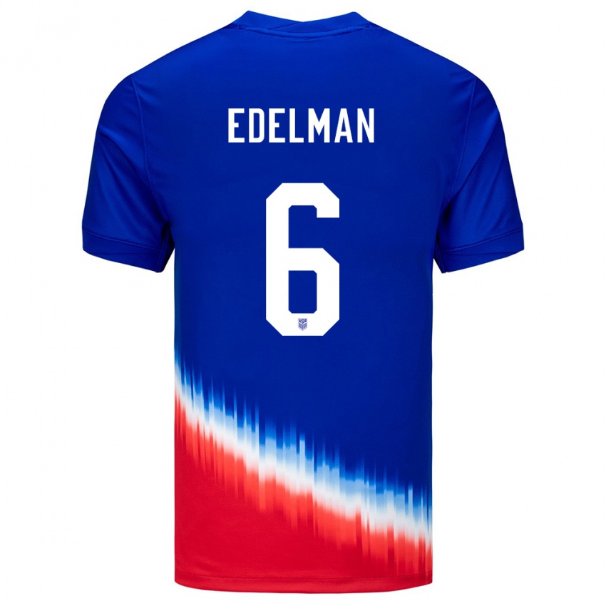 Hombre Camiseta Estados Unidos Daniel Edelman #6 Azul 2ª Equipación 24-26 La Camisa Chile