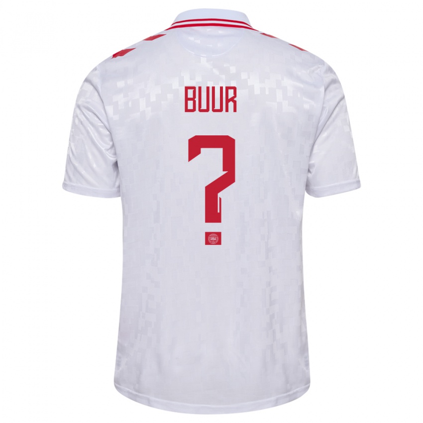 Hombre Camiseta Dinamarca Oscar Buur #0 Blanco 2ª Equipación 24-26 La Camisa Chile